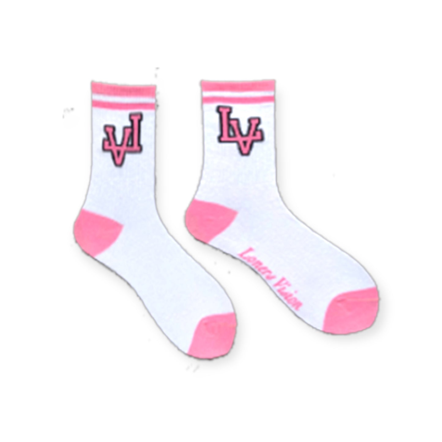LV Stripe Tube Socks - White/Pink