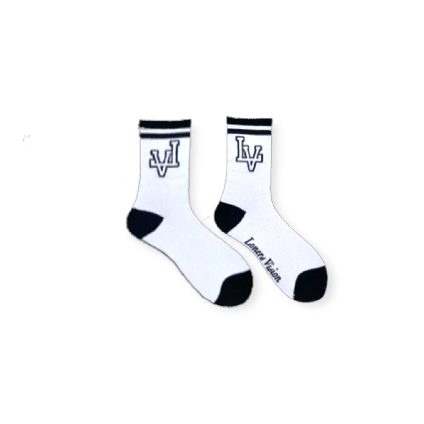 LV Stripe Tube Socks - White/Black